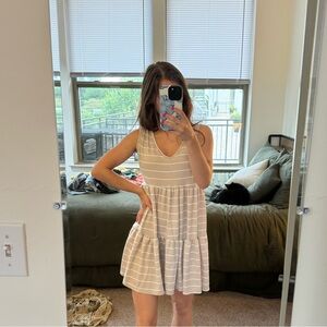 Stripped Pale Pink Dress